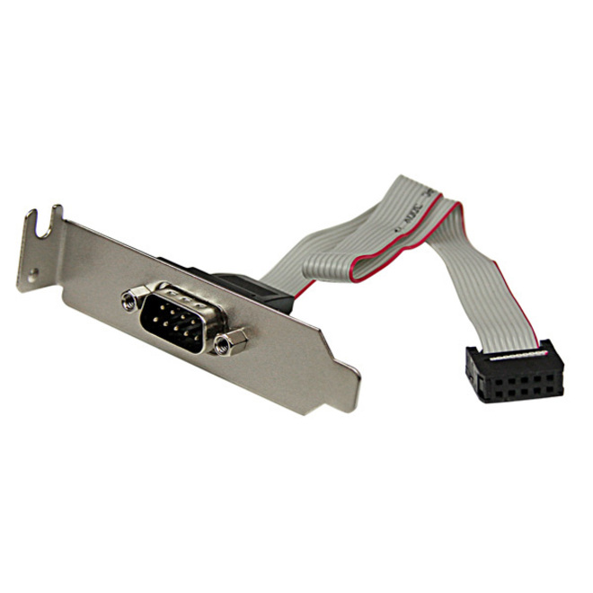 StarTech 9-pin Serial to 10-pin Header Slot Plate with Low Profile Bracket - Serial panel - DB-9 (M) - 10 pin IDC (F) - 23 cm