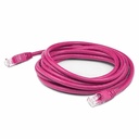 AddOn 14ft Pink CAT 5E PVC Ethernet Cable Snagless Bubble Boot RJ-45 M/M