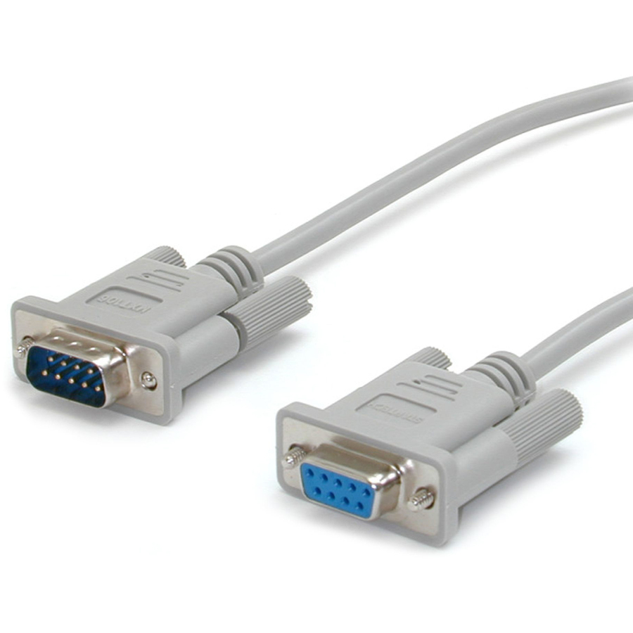 StarTech 15ft Straight Through DB9 Serial Cable - Mouse Extension Cable External - Gray