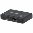 HDMI Splitter 2-Port , 4K@30Hz, Displays output from x1 HDMI source to x2 HD displays (same output to both displays), AC Powered (cable 0.9m), Black, Three Year Warranty