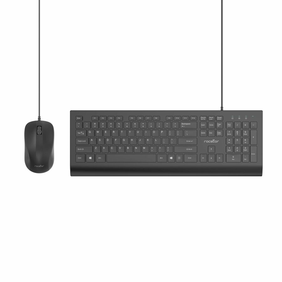 Rocstor Premium CK1 Wired USB Keyboard Mouse Combo Set
