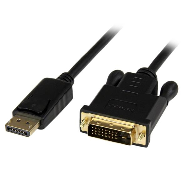 StarTech 3ft (1m) DisplayPort to DVI Cable, 1080p Video, Active DisplayPort to DVI-D Adapter/Converter Cable, DP to DVI Monitor Cable