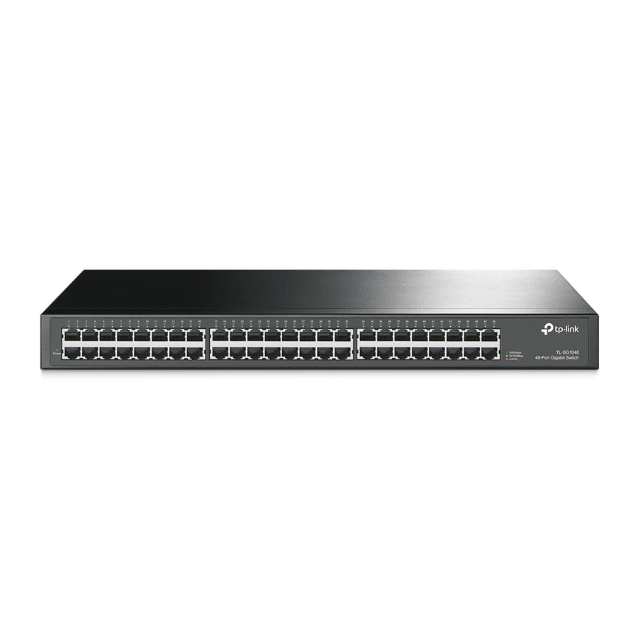 TP-LINK TL-SG1048 - 48-Port Gigabit Ethernet Switch - Plug and Play - Sturdy Metal w/ Shielded Ports - Rackmount - Fanless - Traffic Optimization - Unmanaged - Black