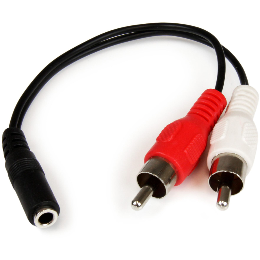 StarTech 6in Stereo Audio Cable - 3.5mm Female to 2x RCA Male