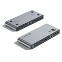 SIIG Quad Display Thunderbolt 4 Docking Station & PD - Single 8K 30Hz or 4K 144Hz / Quad Monitor 4K 60Hz on TBT4/USB 4 laptops - 3x Thunderbolt 4 USB-C- 1x DisplayPort- 1x HDMI - 2x USB-A 5G - 2x USB-A 480Mbps - Gigabit Ethernet- 1x SD 3.0 slot- 1x Micro SD (TF) 3.0 slot - 2x 3.5mm Stereo audio & microphone - come with 150W power adapter with PD 60W - Power button - Include Thunderbolt 4 cable - Metal housing - 2 years warranty - Compliant with Windows and MacOS M1/M2 system