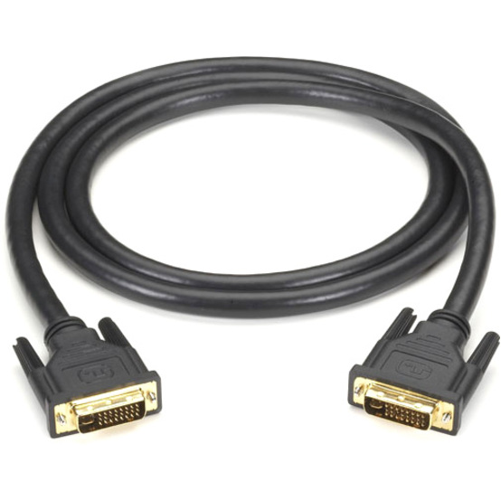 Black Box DVI-I Dual-Link Cable - 3.20 ft DVI-I Video Cable for Video Device, Monitor, Computer, Projector, KVM Switch - First End: 1 x DVI-I (Dual-Link) Digital Video - Male - Second End: 1 x DVI-I (Dual-Link) Digital Video - Male - 9.9 Gbit/s - Supports up to 2560 x 1600 - Shielding - Gold Plated Connector - 28 AWG - Black