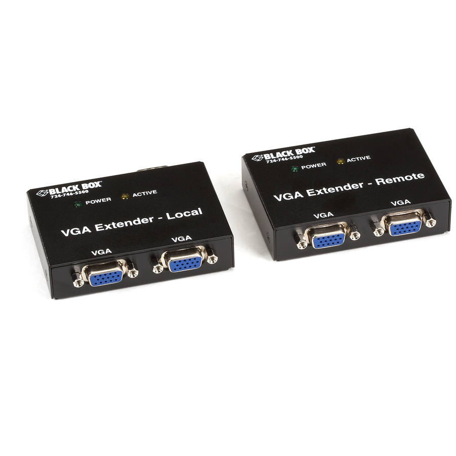 Black Box VGA Extender Kit, 2-Port Local, 2-Port Remote