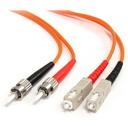 StarTech 1m Fiber Optic Cable - Multimode Duplex 62.5/125 - LSZH - ST /SC - OM1 - ST to SC Fiber Patch Cable