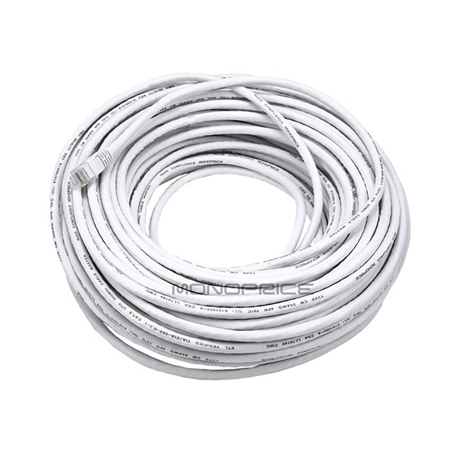 Monoprice Cat5e 24AWG UTP Ethernet Network Patch Cable, 100ft White