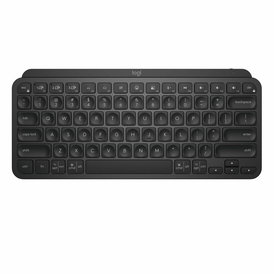 Logitech MX Keys Mini Minimalist Wireless Illuminated Keyboard, Compact, Bluetooth, Backlit, USB-C, Black - Wireless Connectivity - Bluetooth - 32.81 ft Dictation, Emoji, Microphone Mute Hot Key(s) - ChromeOS - PC, Mac - MX Keyswitch - Black