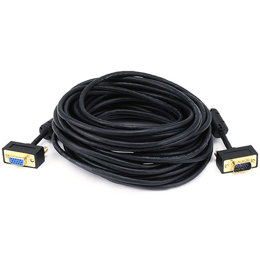 Monoprice VGA Video Cable - 35 ft VGA Video Cable for Video Device, Monitor - First End: 1 x 15-pin HD-15 - Male - Second End: 1 x 15-pin HD-15 - Female - Gold Plated Connector - 30/32 AWG