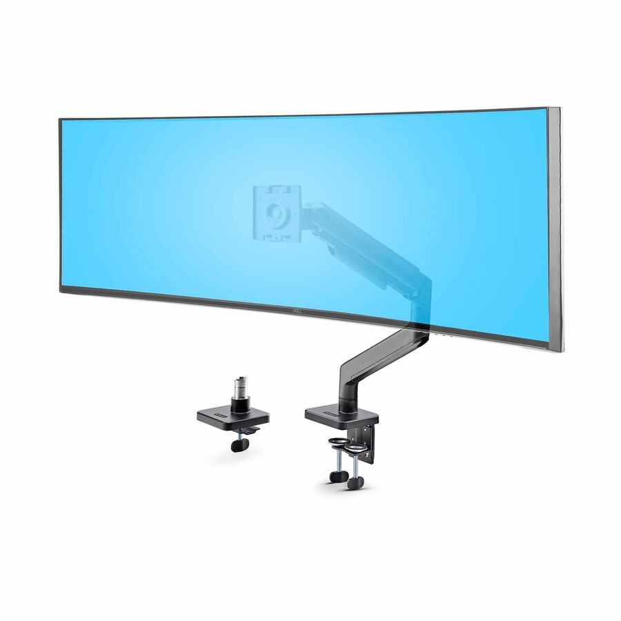 StarTech Monitor Desk Mount for up to 49in 32:9 Ultrawide Curved Screen, Mechanical Spring Arm, C-Clamp/Grommet, Max Weight 44lb/20kg