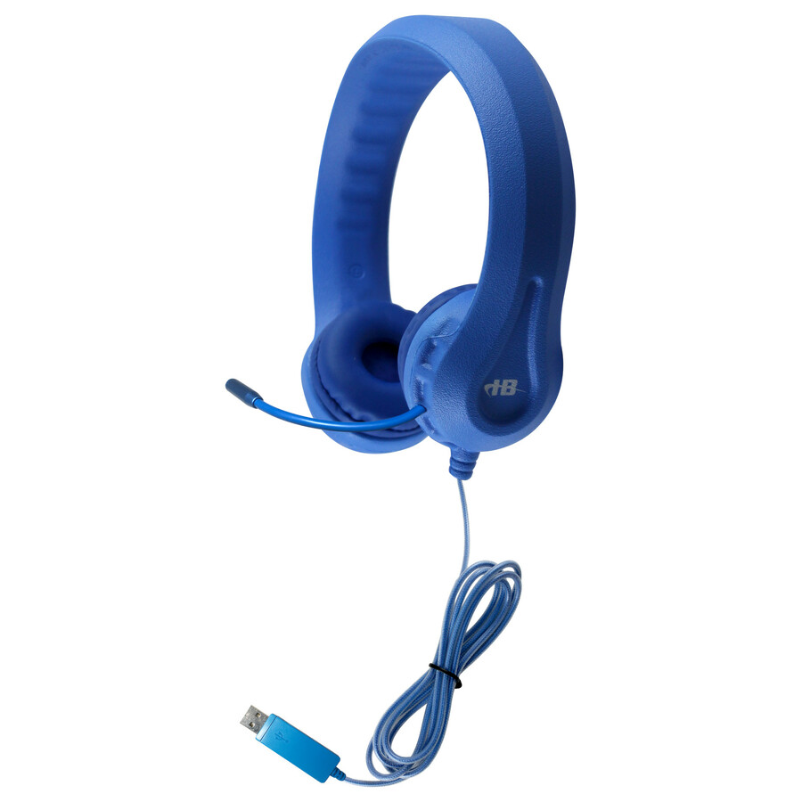 Hamilton Buhl Kid's Flex-Phones USB Headset With Gooseneck Microphone, Blue