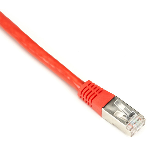 Black Box CAT6 250-MHz Stranded Patch Cable Slim Molded Boot - S/FTP, CM PVC, Red, 6FT