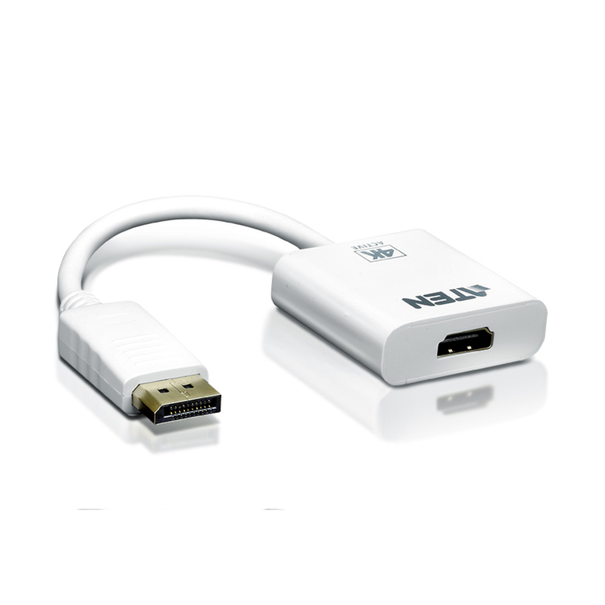 Aten DisplayPort to 4K HDMI Active Adapter - DisplayPort/HDMI for Audio/Video Device, TV - 1 Pack - 1 x DisplayPort Male Digital Audio/Video - 1 x HDMI Female Digital Audio/Video