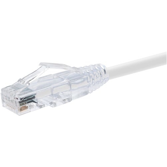 Unirise ClearFit Cat.6 UTP Patch Network Cable - 25 ft Category 6 Network Cable for Network Device - First End: 1 x RJ-45 Network - Male - Second End: 1 x RJ-45 Network - Male - Patch Cable - Gold Plated Contact - White