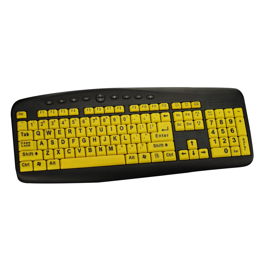 High Visibility Large Print Soft Touch Keyboard, 104 Key, USB