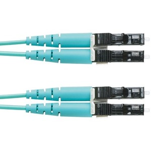 Panduit Fiber Optic Duplex Patch Network Cable - 16.40 ft Fiber Optic Network Cable for Network Device - First End: 2 x LC Network - Male - Second End: 2 x LC Network - Male - Patch Cable - 50/125 µm - Aqua - 1
