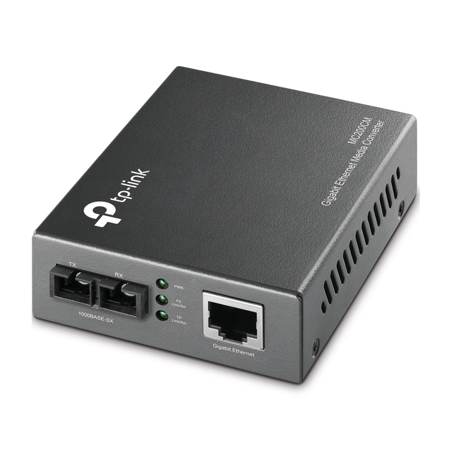 TP-LINK MC200CM - Gigabit SFP to RJ45 Fiber Media Converter - Black