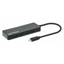 USB-C Dock/Hub, Ports (x7): USB-A (x7), 5 Gbps (USB 3.2 Gen1 aka USB 3.0), External Power Supply Not Needed, Universal for all devices, Cable 15cm, SuperSpeed USB, Black, Three Year Warranty