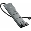 Belkin 8-Outlet Surge Protector - 6ft Cord - Right Angle Plug - 3550J - Telephone Protection - Grey (3-pack)