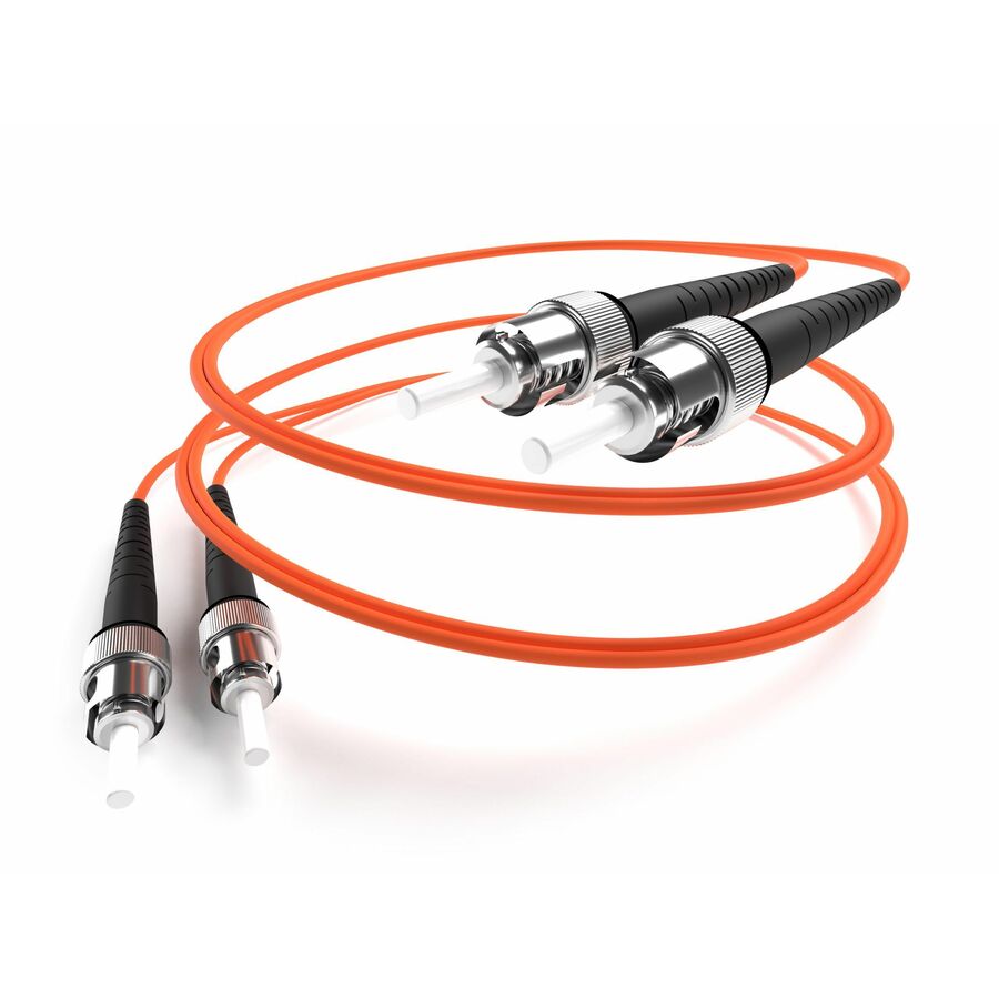 Unirise Fiber Optic Duplex Patch Network Cable - 3.28 ft Fiber Optic Network Cable for Network Device - First End: 2 x ST Network - Male - Second End: 2 x ST Network - Male - Patch Cable - Orange