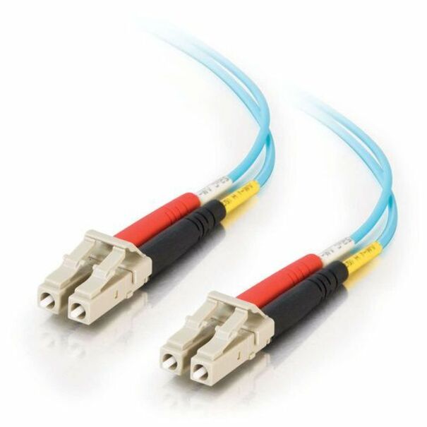 C2G 0.5m LC-LC 10Gb 50/125 Duplex Multimode OM3 Fiber Cable - Aqua - 1.6ft