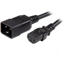 StarTech 6ft (1.8m) Heavy Duty Extension Cord, IEC C13 to IEC C20 Black Extension Cord, 15A 125V, 14AWG, Heavy Gauge Power Cable