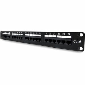 Unirise Network Patch Panel - 24 Port(s) - 24 x RJ-45 - 1U High - Rack-mountable