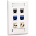 Black Box GigaStation2 6 Socket Network Faceplate - 6 x Socket(s) - White