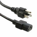 ENET Standard Power Cord - 13 A - Black - 6 ft Cord Length - NEMA 5-15P / IEC 60320 C13