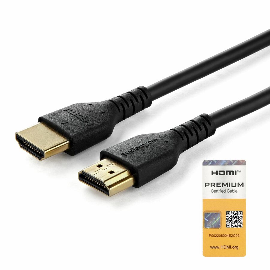 StarTech 6.6ft (2m) Slim HDMI Cable, Flexible Premium HDMI 2.0 Cord with Ethernet, 4K 60Hz HDR10, Aramid Fiber with TPE Jacket