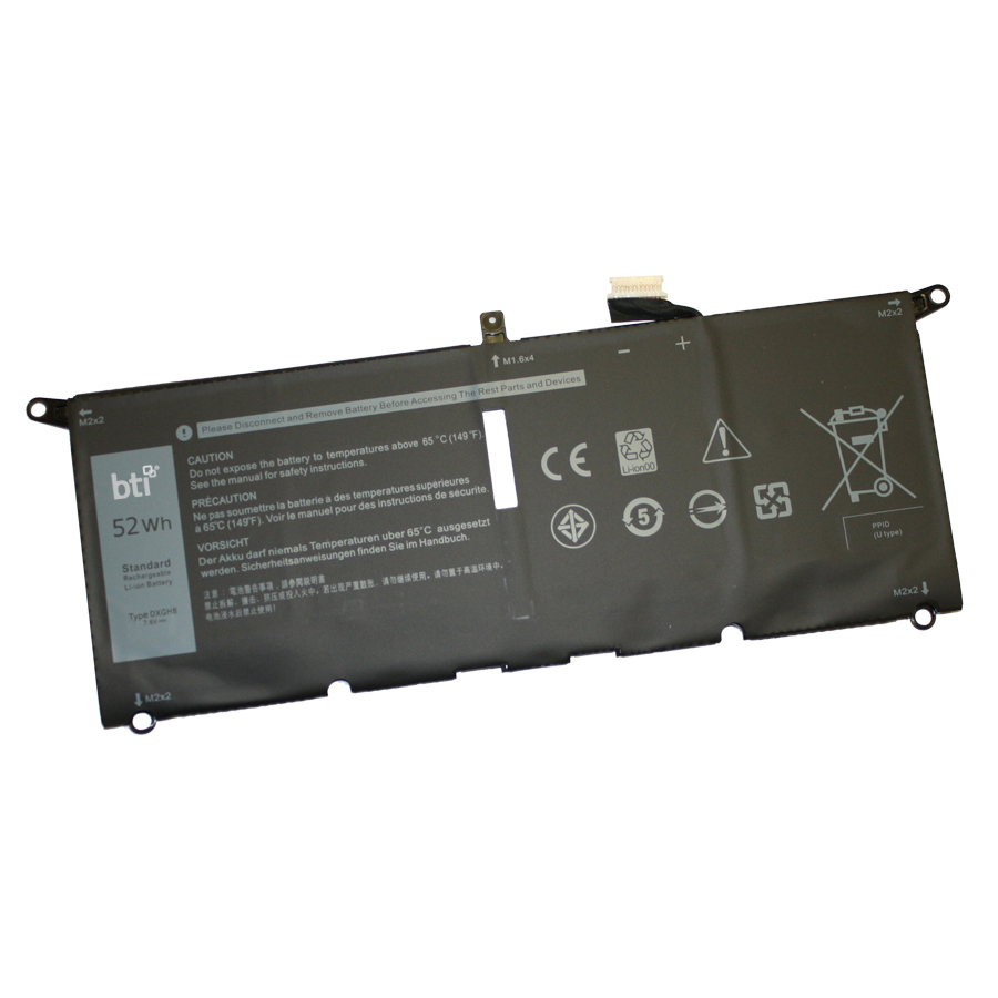 BTI DXGH8-BTI 7.6V 52WHR LI-ION BATTERY 451-BCDX, DXGH8, G8VCF, H754V INSPIRON 13 7391, INSPIRON 7490, LATITUDE 3301, XPS 13 9370, XPS 7390, XPS 9370, XPS 9380