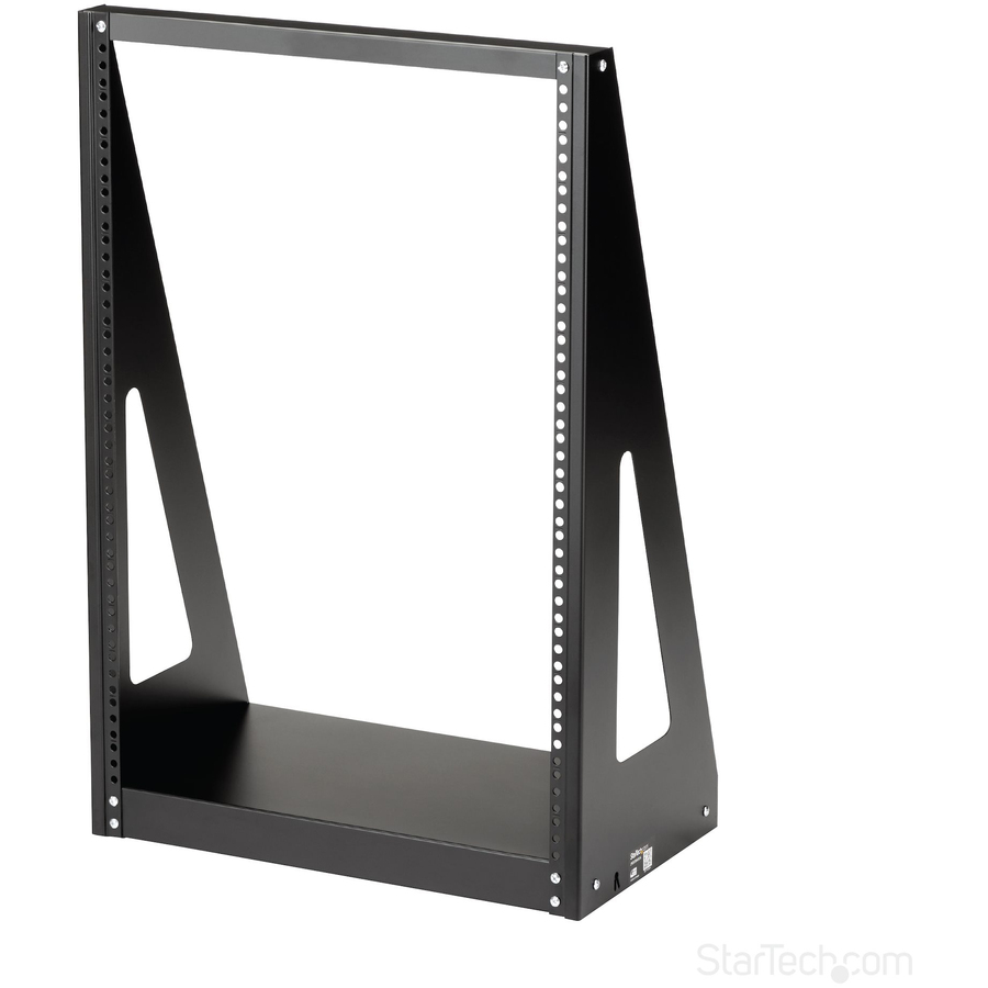 StarTech.com 2-Post 16U Heavy-Duty Desktop Server Rack, Small Open Frame 19in Network Rack for Home/Office IT Equipment, TAA Compliant - 16U 2-Post Open frame desktop rack unit for 19" servers/data/studio units - For small office/home spaces with easy access to your IT equipment - Free-stand compact network rack with quick/easy in your floor, desk or table - TAA/EIA-RS-310D Compliant