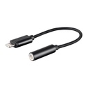 Monoprice MFi Certified Lightning to 3.5mm Audio Adapter, Nylon Braid, Black