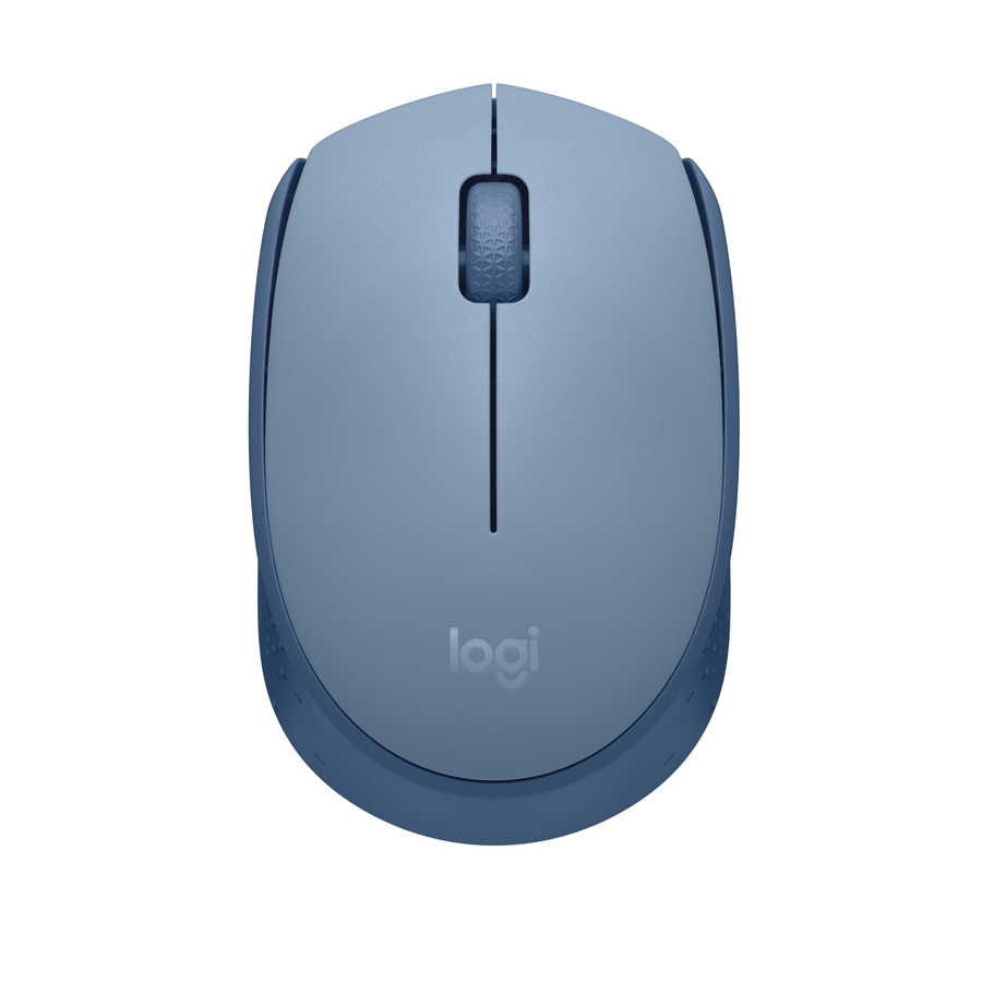Logitech M170 Mouse - Optical - Wireless - Radio Frequency - 2.40 GHz - Blue Gray - USB - Symmetrical