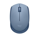 Logitech M170 Mouse - Optical - Wireless - Radio Frequency - 2.40 GHz - Blue Gray - USB - Symmetrical