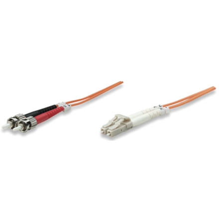 Intellinet Network Solutions Fiber Optic Patch Cable, LC/ST, OM1, 62.5/125, Multimode, Duplex, Orange, 14 ft (5 m)