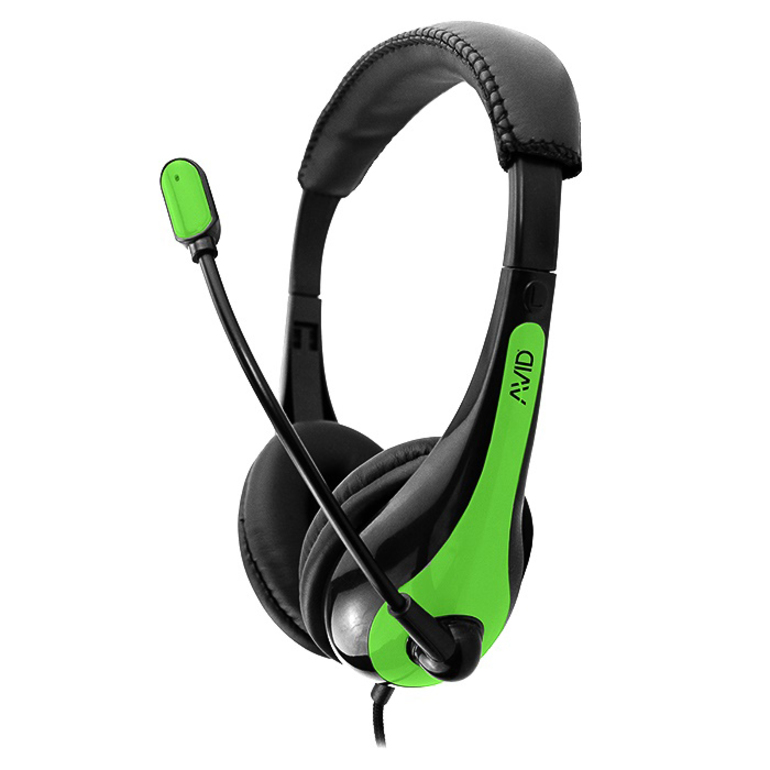 AVID AE-36 HEADSET WITH NOISE CANCELLING MIC & 3.5MM PLUG GREEN