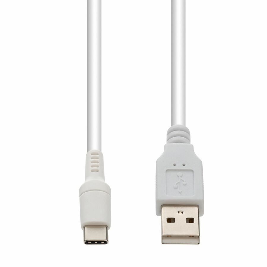 AddOn 3m USB C 2.0 (Male) to USB A 2.0 (Male) Sync and Charge White Cable, 480Mbps