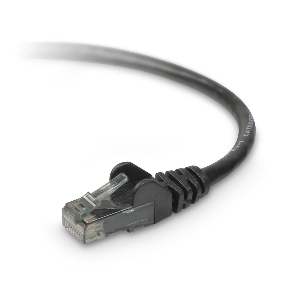 Belkin CAT6 Ethernet Patch Cable, RJ45, M/M - 5 ft Category 6 Network Cable for Network Device - First End: 1 x RJ-45 Network - Male - Second End: 1 x RJ-45 Network - Male - Patch Cable - Gold Plated Connector - Gold Plated Contact - Black - 1 Each