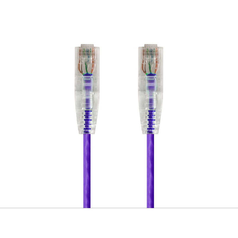Monoprice SlimRun Cat6 28AWG UTP Ethernet Network Cable, 2ft Purple