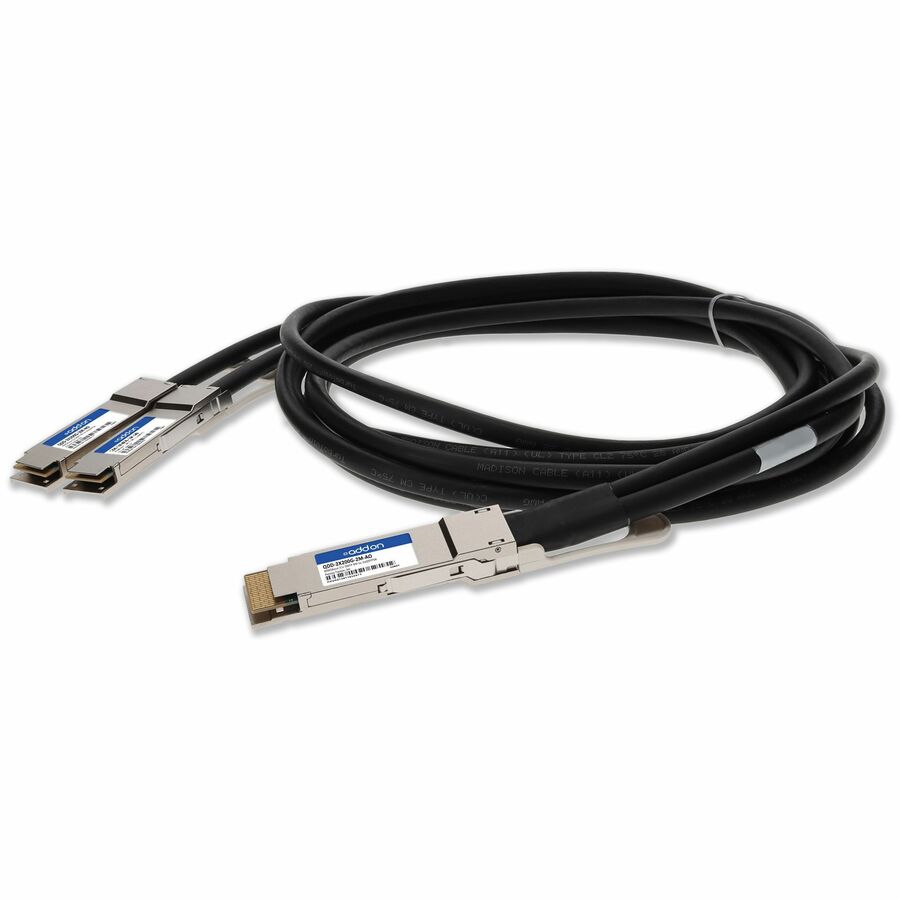 AddOn Juniper Networks QDD-2X200G-2M Compatible TAA 400GBase-CU QSFP-DD 400G to 2xQSFP56 200G PAM-4 Direct Attach Cable (Passive Twinax, 2m)