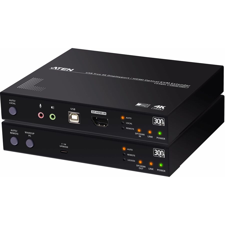 ATEN USB True 4K DisplayPort/HDMI Optical KVM Extender (True 4K @ 300 m)