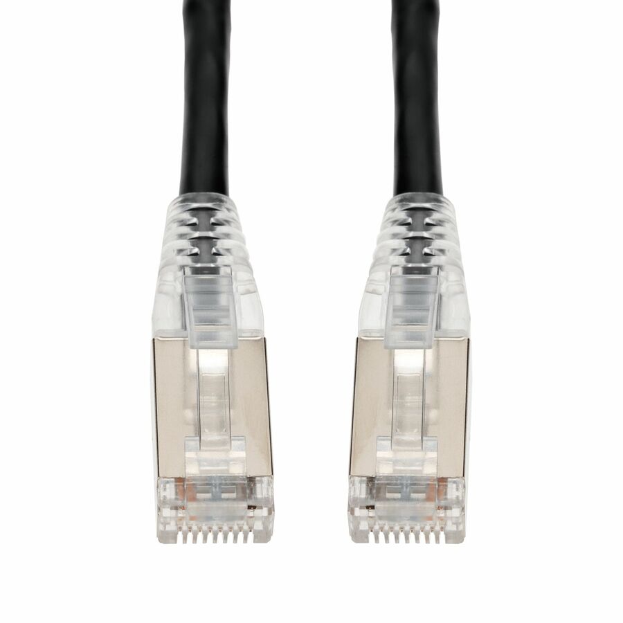 AddOn 7.5ft Black CAT 6A Shielded PVC Ethernet Cable Snagless Easy Clear Boot RJ-45 M/M