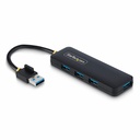 StarTech 4-Port USB-A Hub, 5Gbps, Bus Powered, Small Travel Mini USB Hub, Multi-Port USB 3.0 Splitter, Portable USB Hub