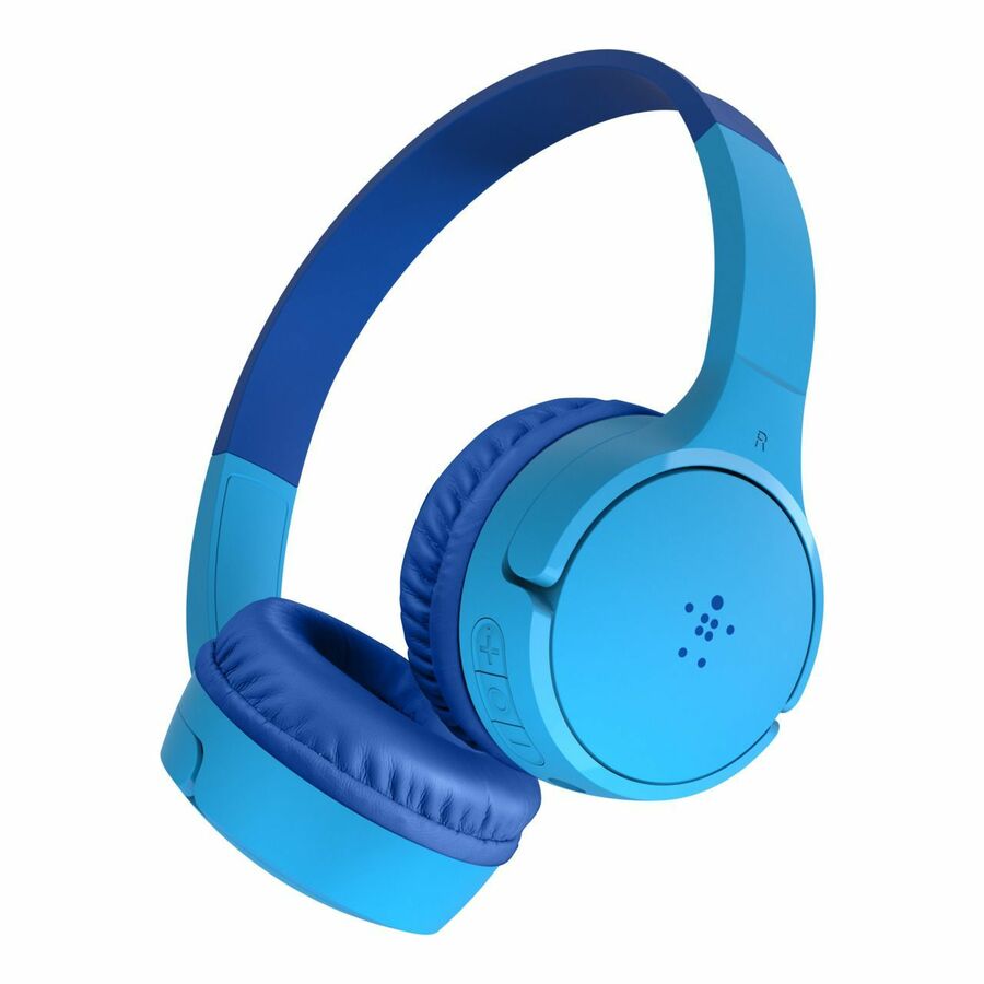 Belkin Wireless Bluetooth On-Ear Headphones for Kids w/ Mic - 85dB Limit - w/ USB-C Cable - Headset - Blue