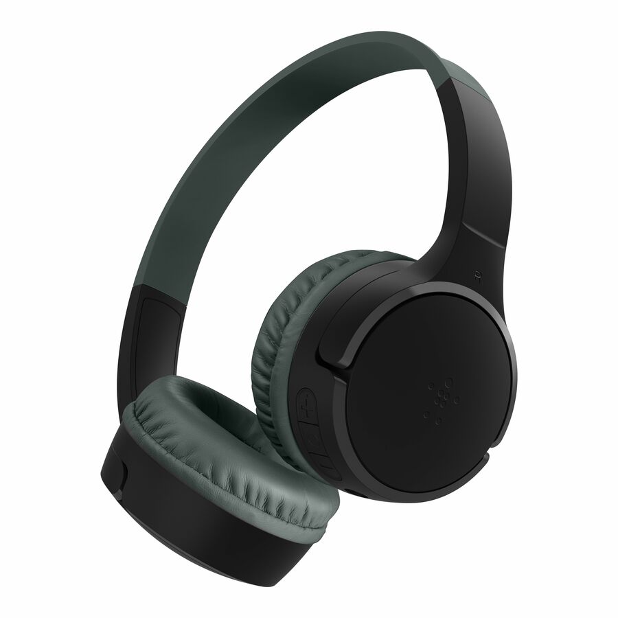 Belkin Wireless Bluetooth On-Ear Headphones for Kids w/ Mic - 85dB Limit - w/ USB-C Cable - Headset - Black