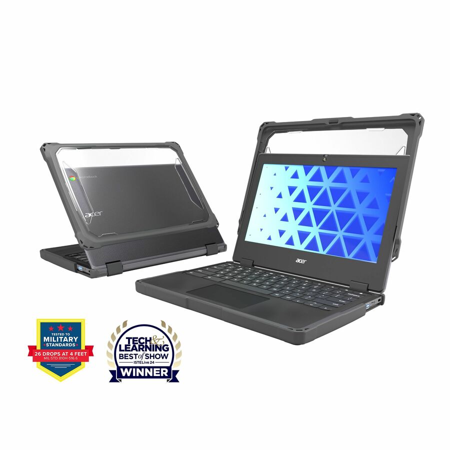 MAXCases Extreme Shell-F Chromebook Case for Acer R756TN (Spin 511) & R753T/R753TN & R722T (Spin 311) Chromebook 11.6" (Gray/Clear) NEW/Updated