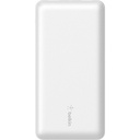 Belkin 15W 3-port USB Power Bank - 20K mAh - 2xUSB-A (12W), 1xUSB-C (15W) - Portable Charger - w/ USB-A to USB-C Cable - White